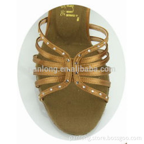 Shining Crystal Latin Dance Shoes in Tan for Women 259